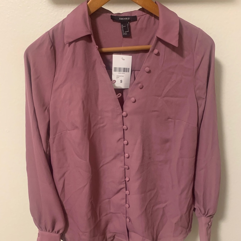 Plum Button Up Blouse